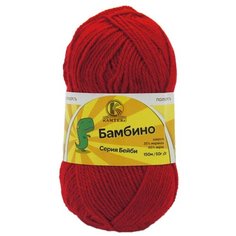 Пряжа Камтекс Бамбино 50гр. 150м. (35% шерсть меринос, 65% акрил) (046 красный) 10 шт