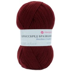 Пряжа Пехорка Кроссбред Бразилии (50%шерсть мериносовая, 50%акрил) (323-Т.бордо) 5 шт