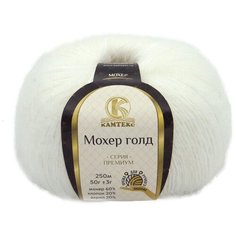 Пряжа Камтекс Мохер голд 50гр. 250м. (60% мохер, 20% хлопок, 20% акрил) (205 белый) 10 шт