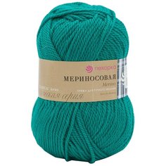 Пряжа Пехорка Мериносовая (50%шерсть, 50%акрил) (511-зеленка) 10 шт