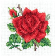 Набор для вышивания крестом Klart "Красная роза", 12,5x12,5 см, арт. 8-351