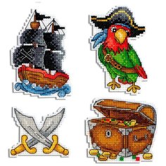 Набор для вышивания "М.П.Студия" Р №14 №451 "Под пиратскими парусами. Магниты" 8х6см