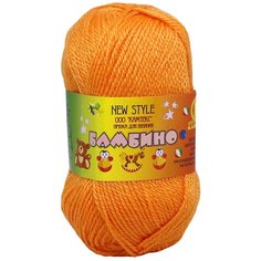 Пряжа Камтекс Бамбино 50гр. 150м. (35% шерсть меринос, 65% акрил) (035 оранжевый) 10 шт