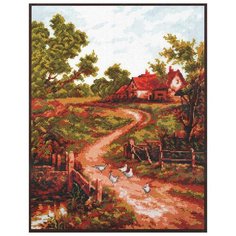 08.016 Набор для вышивания Палитра Утро в деревне27х34см