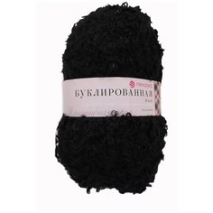 Пряжа Пехорка Буклированная 200 гр., 220 м., упак./5 шт. (30% мохер, 20% шерсть, 50% акрил высокообъемный) (02-Черный) 5 шт