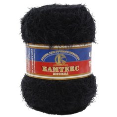 Пряжа Камтекс Хлопок Травка 100гр. 220м. (65%хлопок, 35%полиамид) (003 черный) 10 шт