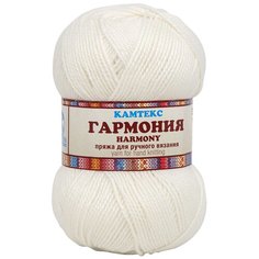 Пряжа Камтекс Гармония 100гр. 245м. (50%шерсть,50%акрил) (205 белый) 5 шт