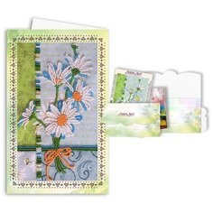 Набор для вышивания бисером Открытка-конверт АБРИС АРТ AOM-005 Ромашки 8,4х14см Abris ART