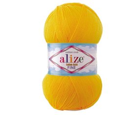 Пряжа ALIZE COTTON GOLD FINE  100гр. 660м (55% Xлопок - 45% Aкрил) (216 желтый) 5 шт