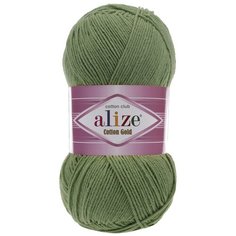 Пряжа ALIZE Cotton gold (55%хлопок,45%акрил)ТУ (485 зеленый) 5 шт