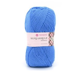 Пряжа Пехорка Мерцающая 100гр. 430м. (96% акрил высокообъемный, 4% метанит) (15 голубой) 5 шт