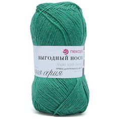Пряжа Пехорка Выгодный носок 100гр. 300м. (40% шерсть, 60% акрил) (335 изумруд) 5 шт