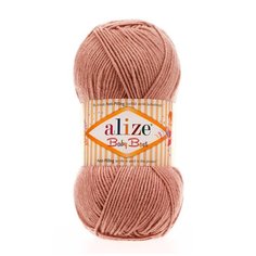 Пряжа Alize Baby Best 100г 240м (10% бамбук, 90% акрил) с эффектом АНТИПИЛЛИНГ (354 темная пудра) 5 шт