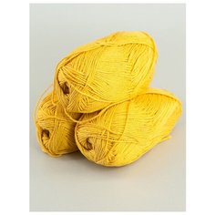 Пряжа "Нежная" 50гр, 165м (3 мотка)., Пехорский текстиль, 447-Горчица Пехорка