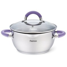 Кастрюля Fissman ANNETTE 20x10 см / 2,5 л со стеклянной крышкой (нерж.сталь) (5481)