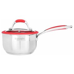 Ковш SATOSHI, Венрай, 16х9см 1,6л, со стекл. крышкой, индукция, нерж. Сталь