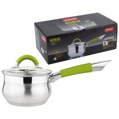 КОВШ НЕРЖАВ. "TOSKANA" 1,9 Л СТЕКЛ. КРЫШКА, 16*9,5 СМ (1/8) "MALLONY"