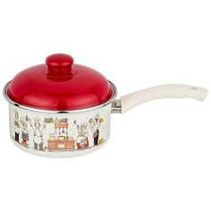 Ковш Agness эмалированный с пластик.ручкой, серия bellisimo 1,5л диа.16 см (951-025)