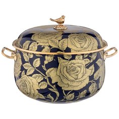 Кастрюля Agness эмалированная с крышкой, серия ренессанс 7,5л, диа.26 см подходит для индукцион.плит (950-181)