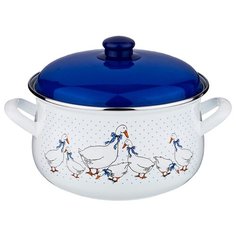 Кастрюля Agness эмалированная, серия гуси 4,8л d = 22 см h = 14 см (951-033)