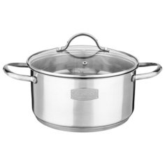 Кастрюля Agness со стеклянной крышкой, нерж.сталь, 4,0л 22х11 см серия craft collection (914-105)