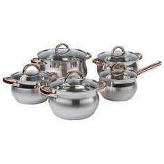 Набор кастрюль 16 см, 18 см, 20 см, 24 см и соусник 16 см с крышками Pomi Doro