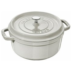 Кокот круглый, 28 см, 6,7 л, белый трюфель Staub