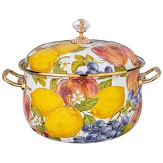 Кастрюля Agness эмалированная 7,5 л/26 см с крышкой, Серия Фландрия (950-436)