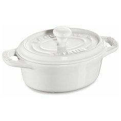 Мини-кокот овальный керамический, 11 см, белый, Staub