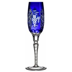 Фужер для шампанского 180 мл, синий, GRAPE , Ajka Crystal