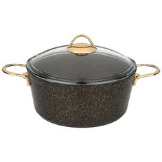 Кастрюля - сотейник со стекл. крышкой и антипригар.покрытием, серия granite, 5,1л Agness (952-028)