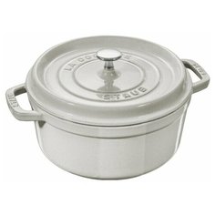 Кокот Staub круглый, 22 см, 2,6 л, белый трюфель 11022107