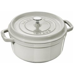 Кокот Staub круглый, 28 см, 6,7 л, белый трюфель 11028107