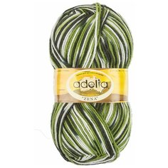 Пряжа Adelia "ZENA" 100% акрил №86 салат,травяной,т.зеленый - 5 мотков по 100 г