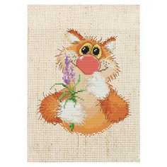 Белоснежка Набор для вышивания Обаятельный котик, 13,6 х 15,1 см (301-EF)