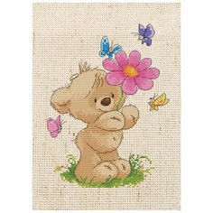 Набор для вышивания в рамке 303-EF "Мишка с цветком" (27х20,6 см) Белоснежка