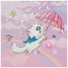 Набор для вышивания 147-14 Белая кошечка 24х24 см Белоснежка