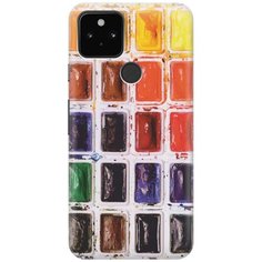Cиликоновый чехол на Google Pixel 5 / Гугл Пиксель 5 с принтом "Палитра красок" Gosso