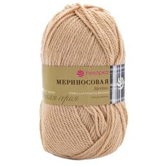 Пряжа Пехорка Мериносовая (50%шерсть, 50%акрил) (124 песочный) 10 шт