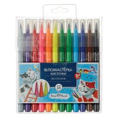Фломастеры-КИСТОЧКИ "MULTICOLOR" 12 цветов Bruno Visconti