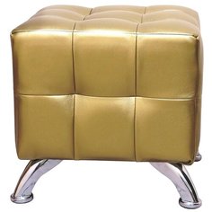 Пуф Шарм-Дизайн Квадро мини Хром золото