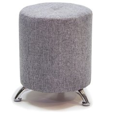Пуф Шарм-Дизайн Круглый Хром серый
