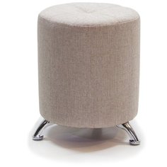Пуф Шарм-Дизайн Круглый Хром беж