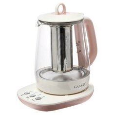 Чайник электрический Galaxy GL 0591, стекло, 1200 Вт, 1.5 л, подсветка, заварник, розовый 5698797