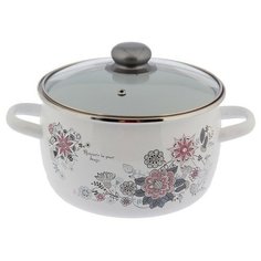Кастрюля сф. 4л, белосн., Весенний романс, 1RC201S 2850669 Vitross