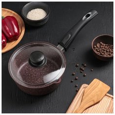 Ковш Шоколад 1,5 литра со съемн. ручка стекл. крышка 4644026 Горница