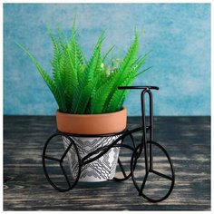 Кашпо керамическое 9*9см на мет подставке Велосипед 5010678 Take It Easy