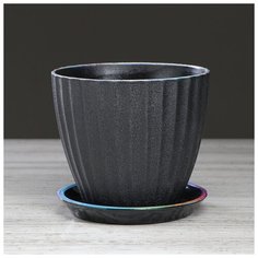 Горшок для цветов "Калифорния", чёрный жемчуг, 1.3 л 2935471 Керамика ручной работы