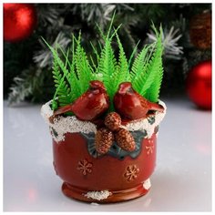 Кашпо фигурное "Снегири", 12,5*9*11см 5070246 Take It Easy