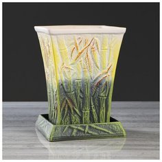 Цветочный горшок "Бамбук" светло-зеленый, 3 л 4930702 Керамика ручной работы